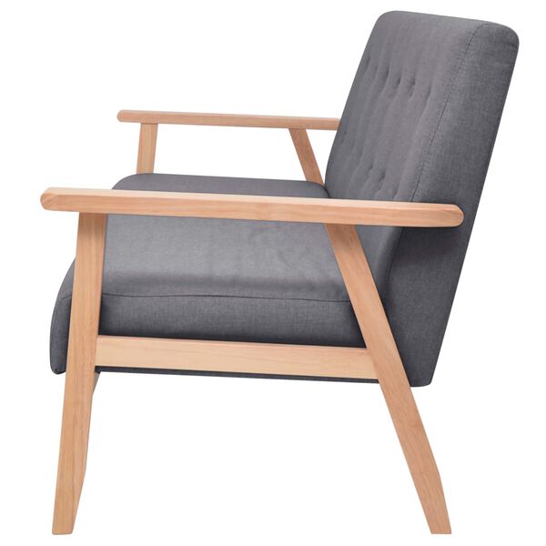 vidaXL 3-częściowy zestaw wypoczynkowy, tkanina, ciemnoszary