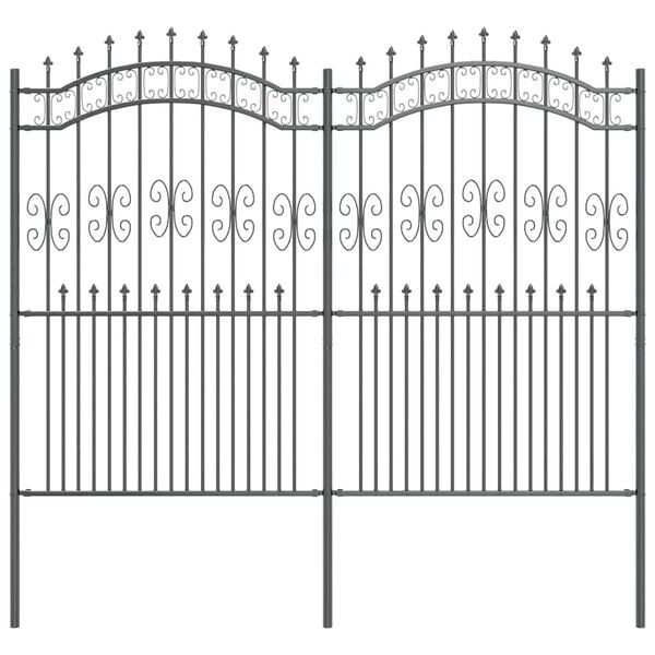 vidaXL Ogrodzenie Ogrodowe Szary 240 x 228 cm Stal Malowana Proszkowo