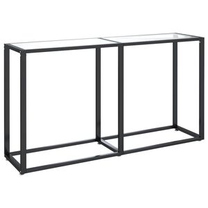 vidaXL Konsola, przezroczysta, 140x35x75,5 cm, szkło hartowane