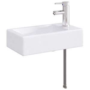 vidaXL Umywalka z kranem i odpływem chromowany 45,5 x 25,5 x 13 cm