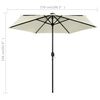vidaXL Parasol ogrodowy z LED i aluminiowym słupkiem, 270 cm, piaskowy