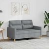 vidaXL Sofa 2-osobowa, jasnoszara, 120 cm, tapicerowana tkaniną