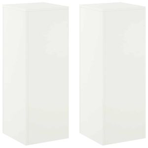 vidaXL Stojak na rośliny 2 pcs Biały 30 x 30 x 80 cm Stal