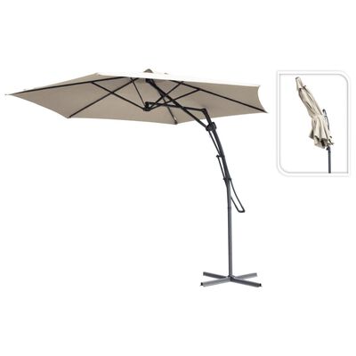 ProGarden Wiszący parasol ogrodowy, kolor taupe, 300 cm