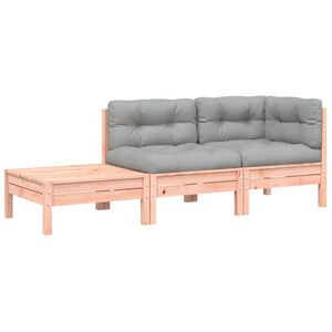 vidaXL Sofa ogrodowa z poduszkami i podn&oacute;żkiem, drewno daglezjowe