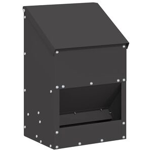 vidaXL Karmnik dla kur Czarny 21 x 16 x 33 cm 3 kg Stal zimnowalcowana