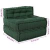vidaXL Modułowa sofa 4 pcs Zielony tkanina