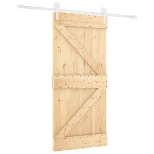 vidaXL Drzwi przesuwne Naturalne i białe 90 x 210 cm