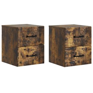 vidaXL Wisząca Szafka Nocna 2 szt. Dąb wędzony 34,5 x 33 x 40 cm