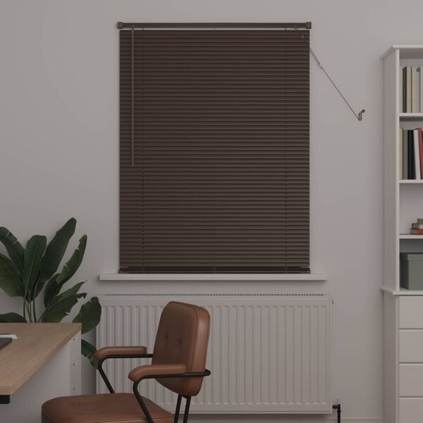 vidaXL Żaluzja wenecka Ciemnobrązowy ze wzorem 150 x 80 cm PVC