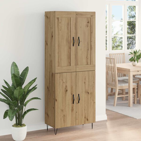 vidaXL Highboard Dąb rzemieślniczy 69,5 x 34 x 180 cm