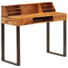 vidaXL Biurko, 110x55x94 cm, lite drewno akacjowe i stal