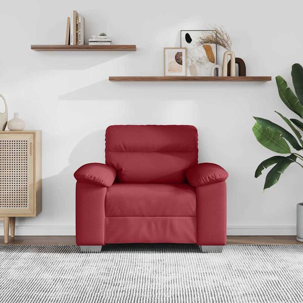vidaXL Fotel, winna czerwień, 100x81x84 cm, obity sztuczną sk&oacute;rą