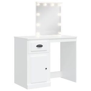 vidaXL Toaletka z lampkami LED, biała, 90x42x132,5 cm