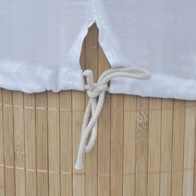 vidaXL Bambusowy kosz na pranie - okrągły, naturalny kolor