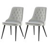 Venture Home Krzesła Velvet Deluxe, 2 szt., aksamit, jasnoszaro-czarne