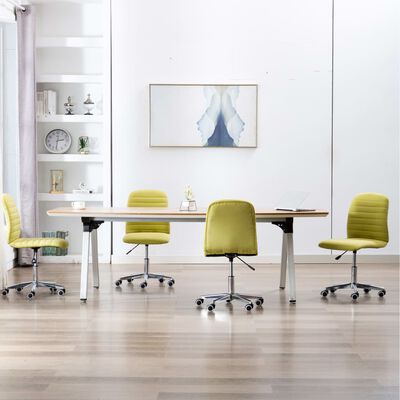 vidaXL Krzesła stołowe, 4 szt., zielone, tapicerowane tkaniną
