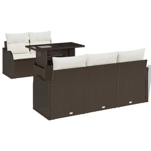 vidaXL Zestaw Sof na Ogr&oacute;d 6 szt. Brązowy Rattan poli