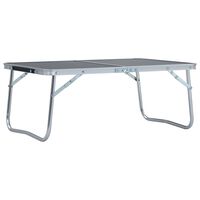 vidaXL Składany stolik turystyczny, szary, aluminiowy, 60 x 40 cm