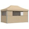 vidaXL Namiot imprezowy typu pop-up z 4 ściankami, beżowy