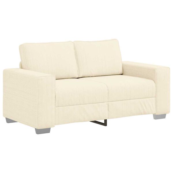 vidaXL Sofa dwuosobowa kremowa 160x77x82 cm Tkanina sztruksowa