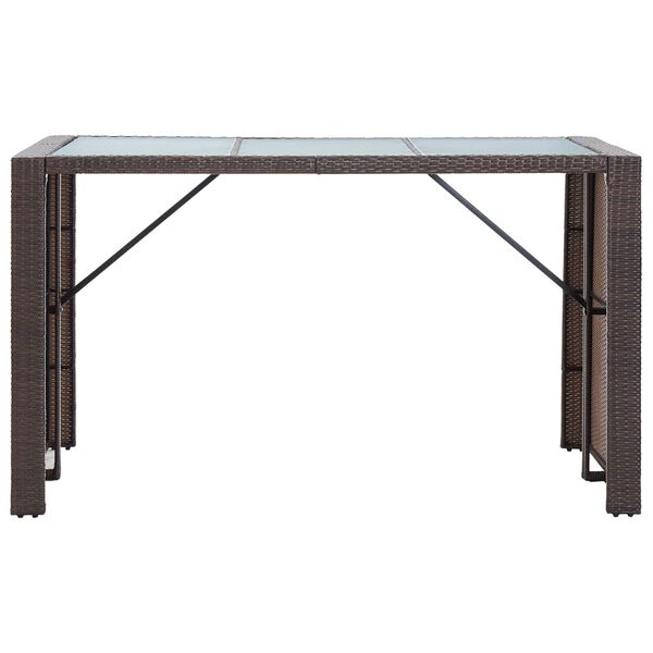 vidaXL 7-cz. zestaw barowy do ogrodu z poduszkami, rattan PE, brązowy