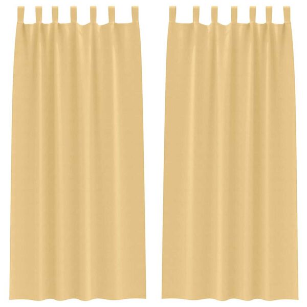 vidaXL Firany blackout z kółkami 2 pcs Beżowy 260 x 140 cm Poliester