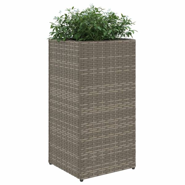 vidaXL Donice ogrodowe, 2 szt., szare, 30x30x60 cm, rattan PE