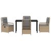vidaXL Zestaw do jadalni w ogrodzie 5 pcs Beżowy i jasnoszary