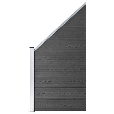 vidaXL Zestaw ogrodzeniowy z WPC, 446x(105-186) cm, czarny