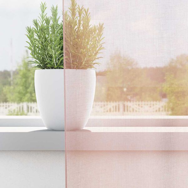 vidaXL Zasłony woalowe z pętelkami 2 szt. Jasnor&oacute;żowe 140x225 cm