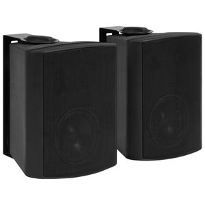 vidaXL Głośniki stereo do montażu na ścianie, 2 szt., czarne, 100 W