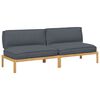 vidaXL Zestaw Sof Gładki Antracyt 240 x 92 x 69 cm Lite Drewno Akacji
