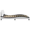 vidaXL Rama ł&oacute;żka, Dover, biało-czarna, 160x200 cm, ekosk&oacute;ra