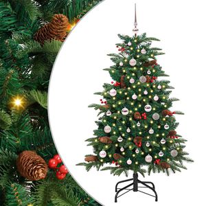 vidaXL Sztuczna choinka z podstawą Zielony 150 cm PVC, Metal i Plastik