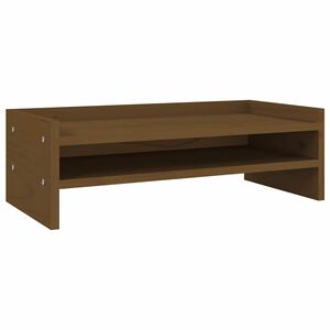 vidaXL Podstawka na monitor, miodowy brąz, 50x24x16 cm, lita sosna