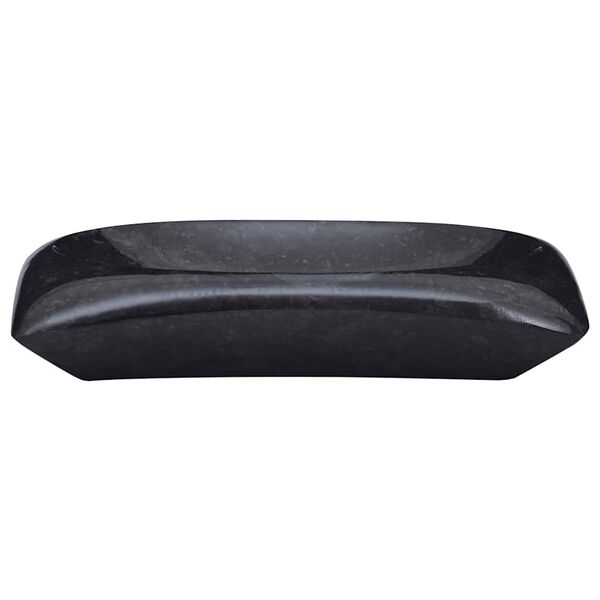 vidaXL Umywalka, czarna, 50x35x10 cm, marmurowa