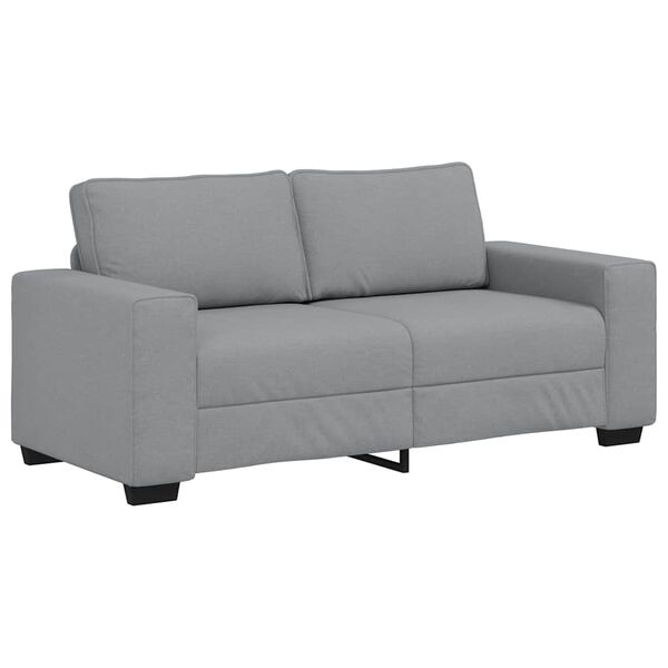 vidaXL Sofa 2-osobowa, jasnoszara, 140 cm, tapicerowana tkaniną