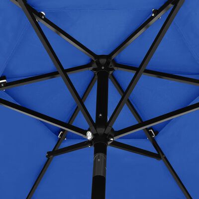 vidaXL 3-poziomowy parasol na aluminiowym słupku, lazurowy, 2,5 m