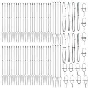 vidaXL Słupek ogrodzeniowy. Inny 52 pcs Szary 3,2 x 3,2 x 160 cm Stal