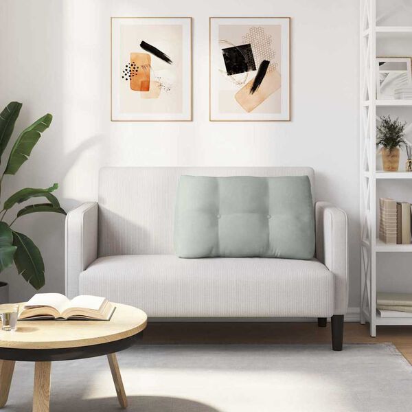 vidaXL Poduszka na plecy Jasnoszary 80 x 24 x 50 cm Aksamit