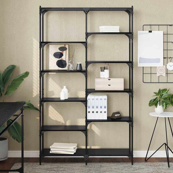 vidaXL P&oacute;łka na książki Czarny dąb 100 x 32 x 170 cm