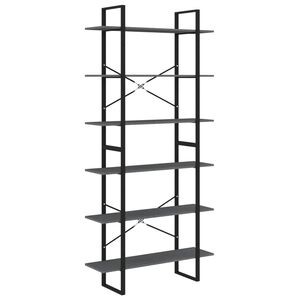 vidaXL Wysoki regał, szary, 100x30x210 cm, lite drewno sosnowe