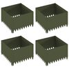 vidaXL Krawężnik do trawnika 4 szt. 60 x 60 x 35 cm Stal