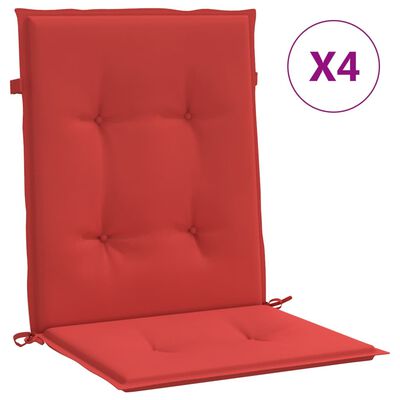 vidaXL Poduszki na krzesła ogrodowe, 4 szt., czerwone, 100x50x3 cm