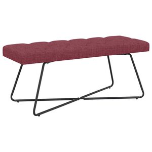 vidaXL Ławka z guzikami Czerwone wino 110 x 40 x 46 cm tkanina
