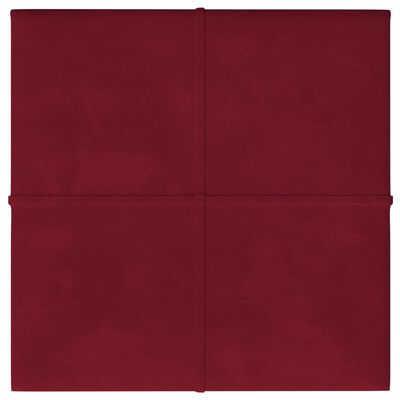 vidaXL Panele ścienne, 12 szt, kolor wina, 30x30 cm, aksamit, 1,08 m²