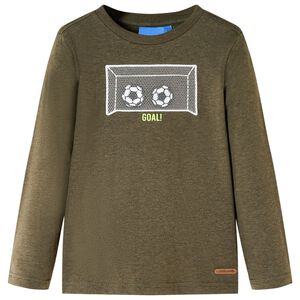 Koszulka dziecięca z długimi rękawami, khaki melanż, 104
