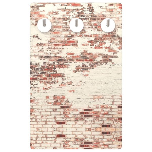 vidaXL Wieszak na płaszcze, 40x25 cm, szkło hartowane, motyw cegieł