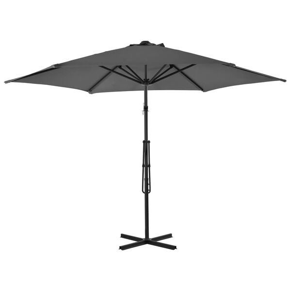 vidaXL Parasol ogrodowy na słupku stalowym, 300 cm, antracytowy